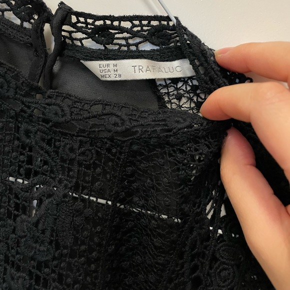 Trafaluc Zara Black Lace Top - Picture 2 of 5